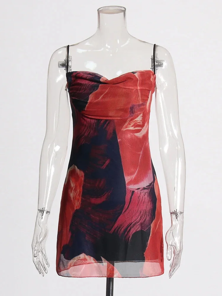 Женское мини-платье без рукавов с квадратным вырезом и открытой спиной