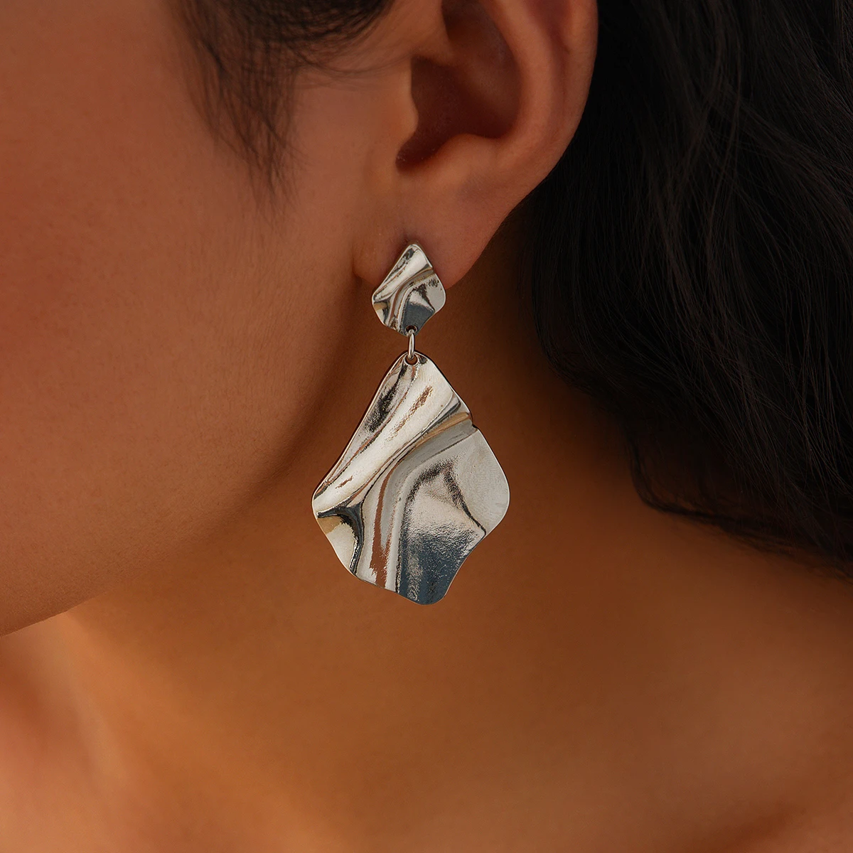 PuRui Винтажный Стиль Женские Висячие Серьги Золотого Тона Геометрическая