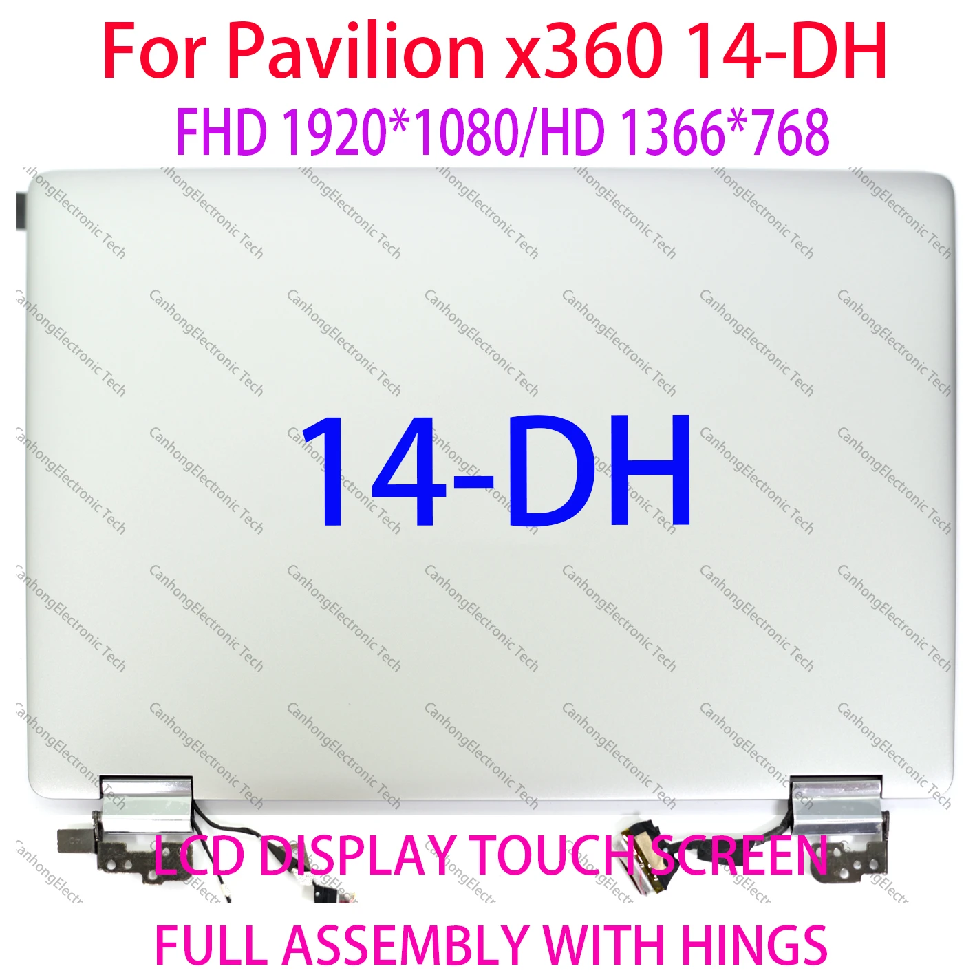 

14" LCD Screen Laptop Touch Digitizer Replacement Complete Assembly Sliver For HP Pavilion x360 14 dh 14-dh1007ur 14-dh1023tx