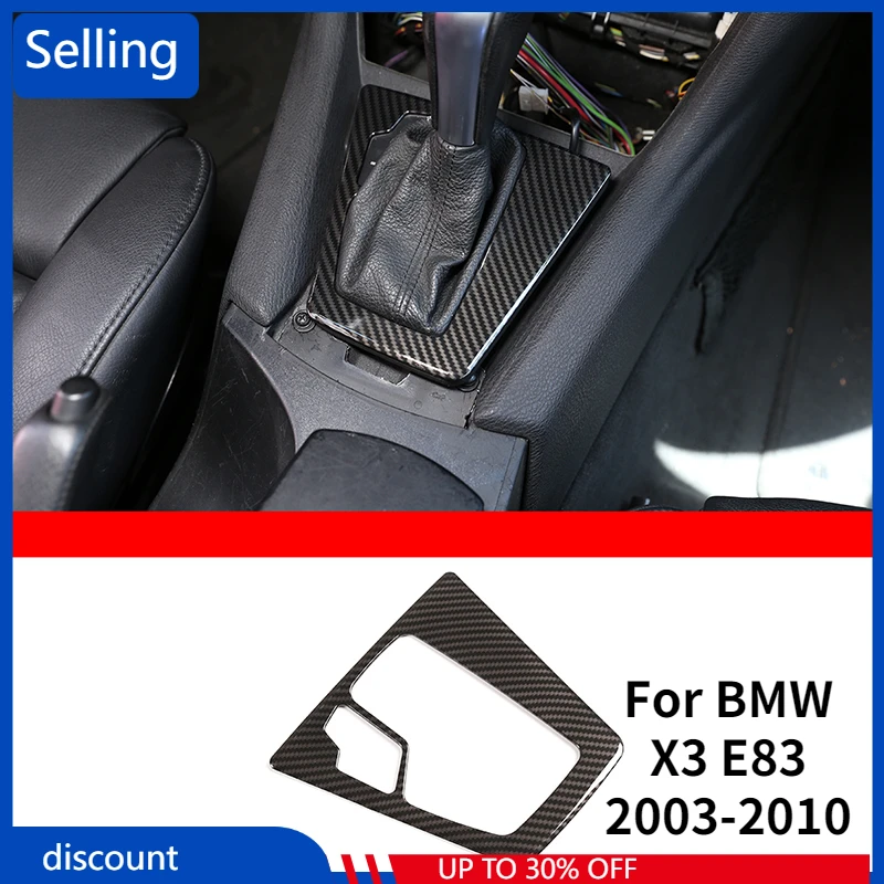 

For BMW X3 E83 2003-2010 Center Console Gear Shift Frame panel Cover ABS Sliver/Carbon Fiber Pattern Car Interior Accessories Q6
