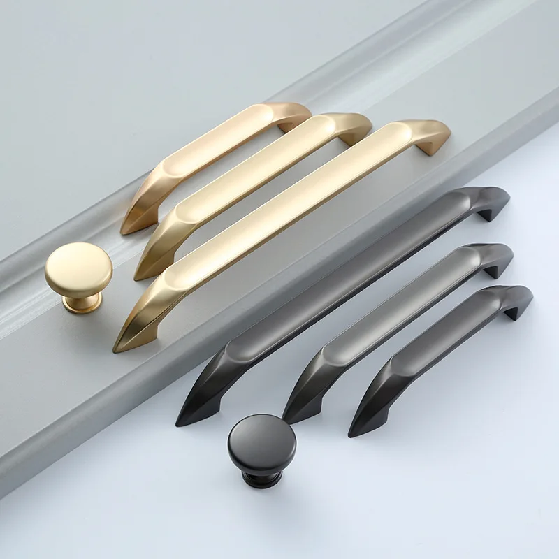

Zinc Alloy Cabinet Door Handle Furniture Wardrobe Handle New Black Drawer Handle Dresser Knobs Kitchen Accessories Cabinet Pull
