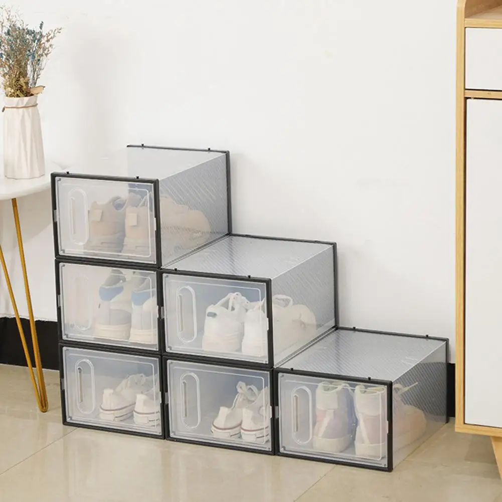 Бокс для обуви Пластиковые боксы хранения с крышками эффективной сборки