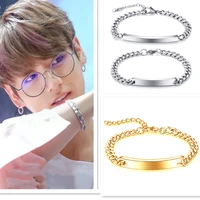 2022 korean wave new style tian junguo jk same chain couple bracelet metal stainless steel accessories simple sweet jewelry gift