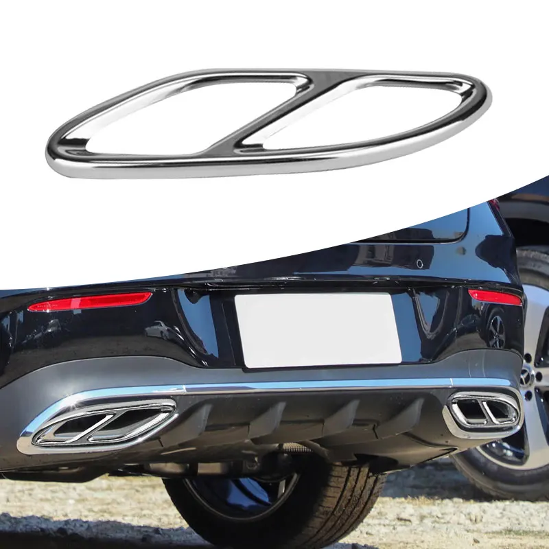 

2pcs Car Exhaust Pipe Decorative Cover For Mercedes Benz AMG W204 W205 W210 W211 W212 W213 W169 W177 W176 W166 CLA GLK GLC GLA
