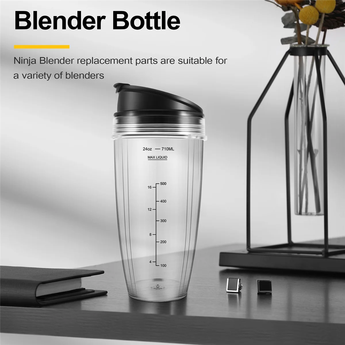 Сменные чашки 24 унции совместимые с блендером Ninja Nutri BN401 BN701 SS101 BN400 BN800 BN801