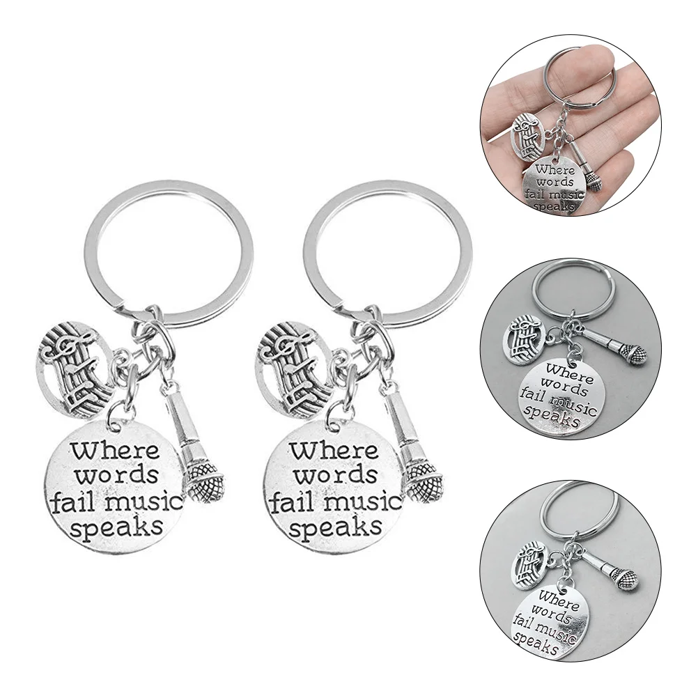 

Keychain Keyring Guitar Pick Microphone Note Musical Key Gift Steel Stainless Friendship Keychian Engraved Holder Ring Speaks