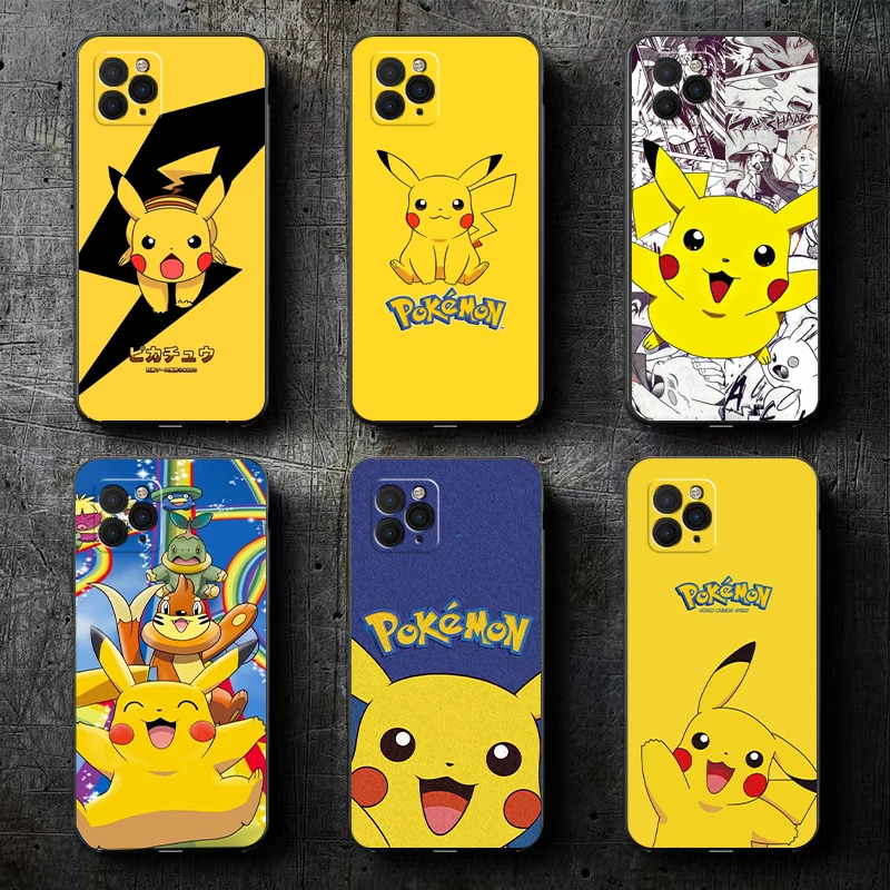 

Cartoon Pokémon Pikachu Phone Case For Funda iPhone 11 13 12 Pro Max Mini X XR XS Max SE 2020 6 6s 7 8 Plus Etui Liquid Silicon