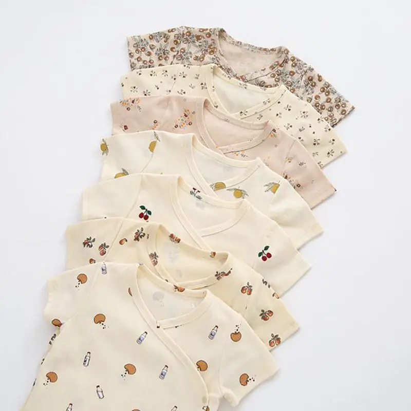 

Baby Summer Clothing Newborn Infant Baby Girls Romper Short Sleeves Print Jumpsuit Infant Romper Playsuit 0-24M