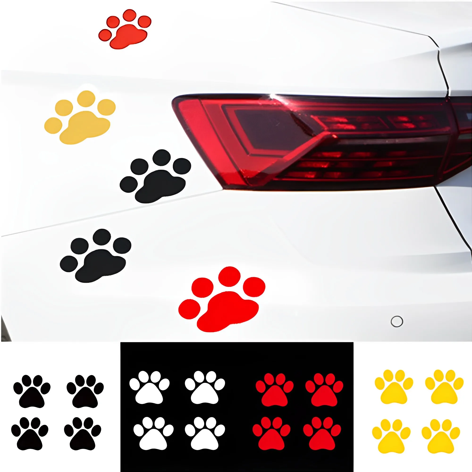 

4 шт., автомобильные наклейки «Собачья лапа»