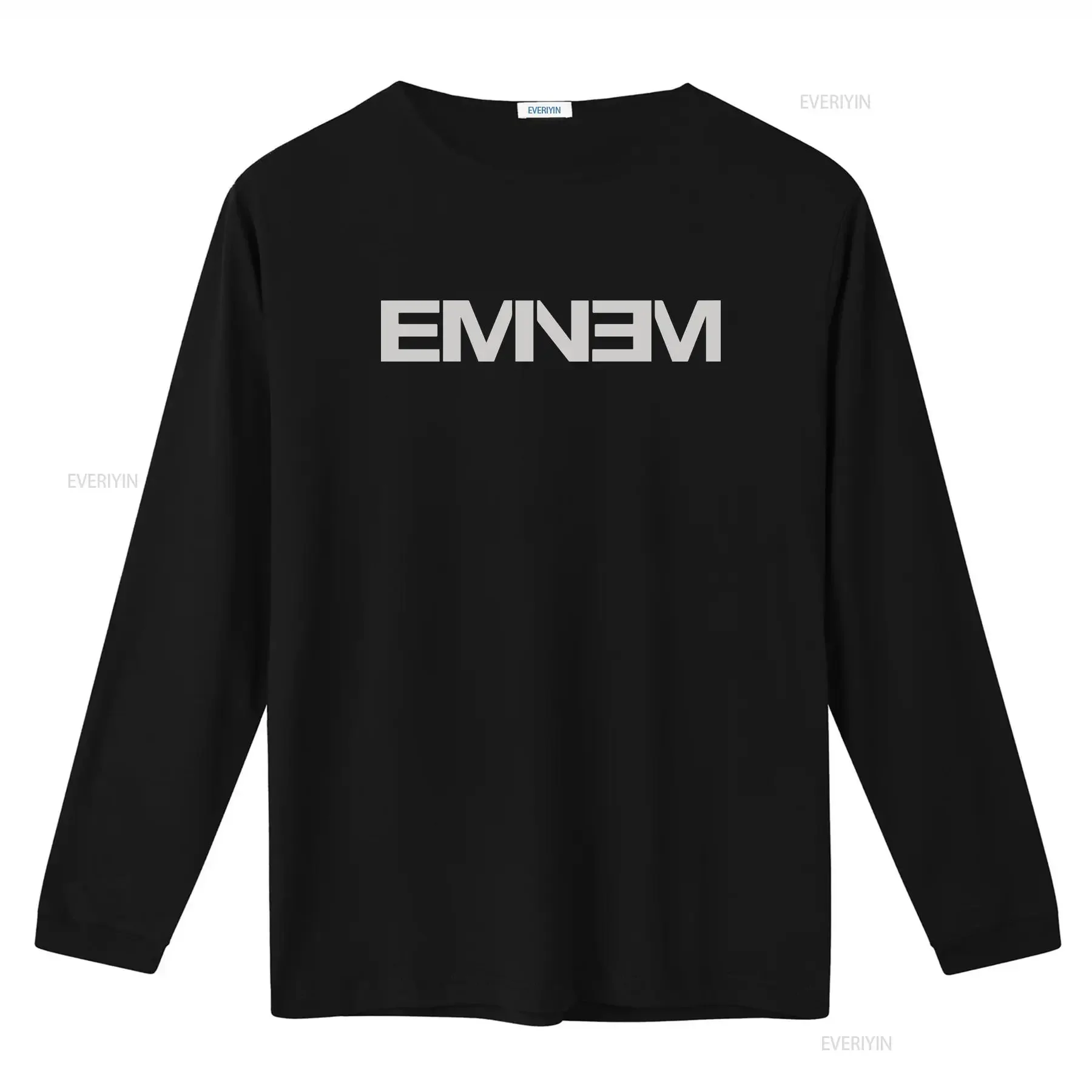 Фото Детская футболка Eminem с логотипом, винтажная стираная слегка универсальная уличная одежда, растянутая мужская стильная удобная дизайнерская одежда №3
