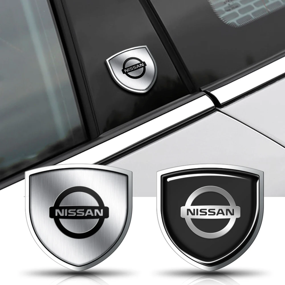 

2pcs Metal Shield Car Door Side Window Body Decals Stickers Accessories For Nissan Qashqai Juke Leaf Micra Sentra NOTE