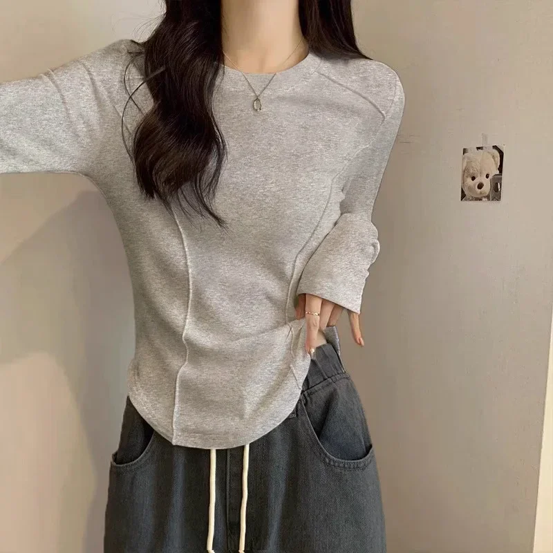 Женские новые дизайнерские футболки с рыбьей костью модные однотонные короткие