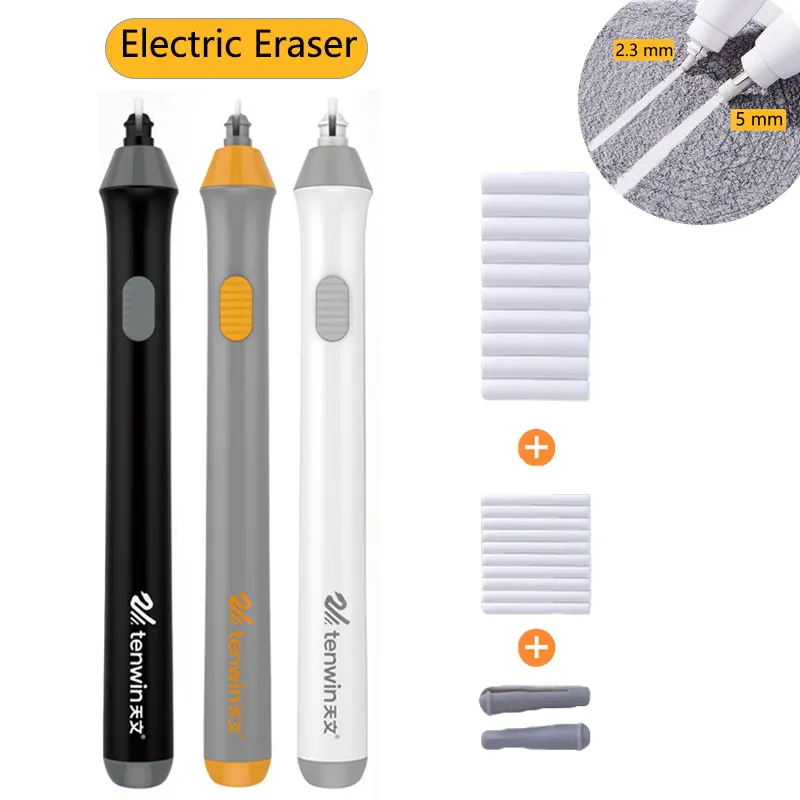 Battery Operated Electric Eraser Eraser Replacable Refills for Artists Pencil Drawing Sketch Stationery Writing School Supplies