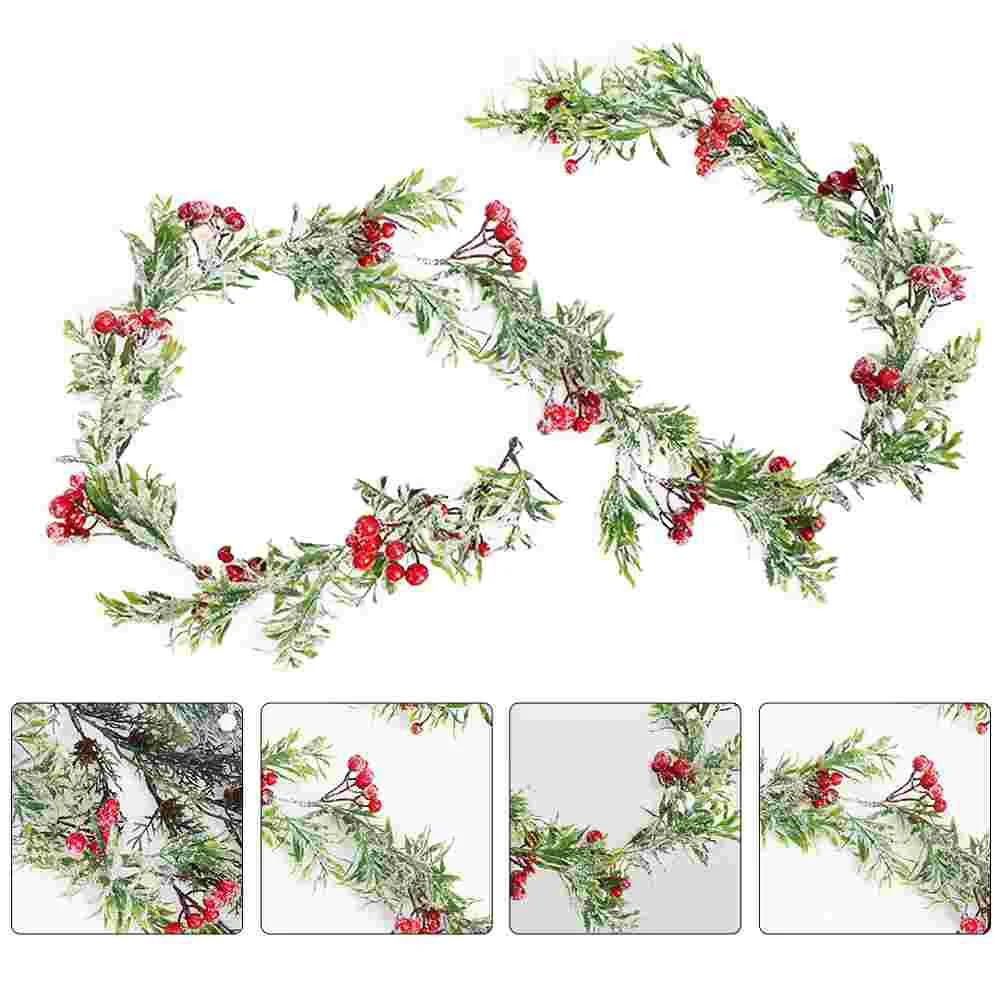 

1Pc Emulation Pine Branch Realistic Chic Red Pine Cone Xmas Rattan for Party