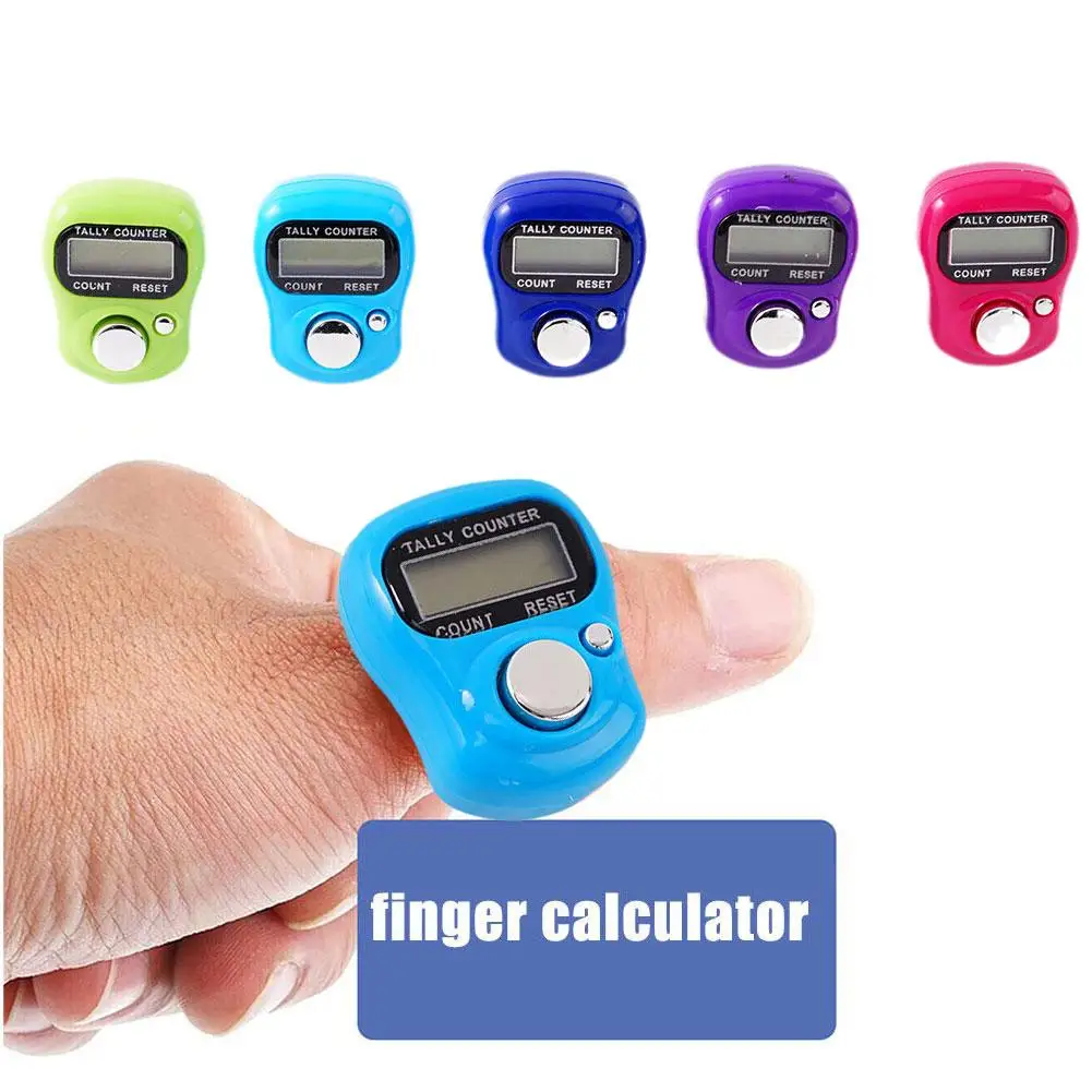 

1 Pcs Finger Calculator Ring Counter Lcd Electronic Marker Stitch Counts Row Tally Digital Counter Counter Mini Held Hand A4x0