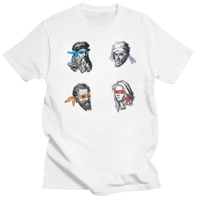 

Футболка мутант ниндзя Леонардо, Донателло, Микеланджело, Мужская смешная футболка с юмором, с изображением черепашек из 100% хлопка, футболк...