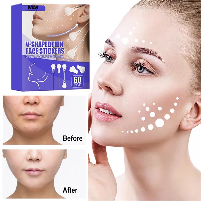

60Pcs Invisible Face Stickers Neck Eye Double Chin Lift V Shape Refill Tapes Thin Makeup Facelifting Patch Lift Face Sticker