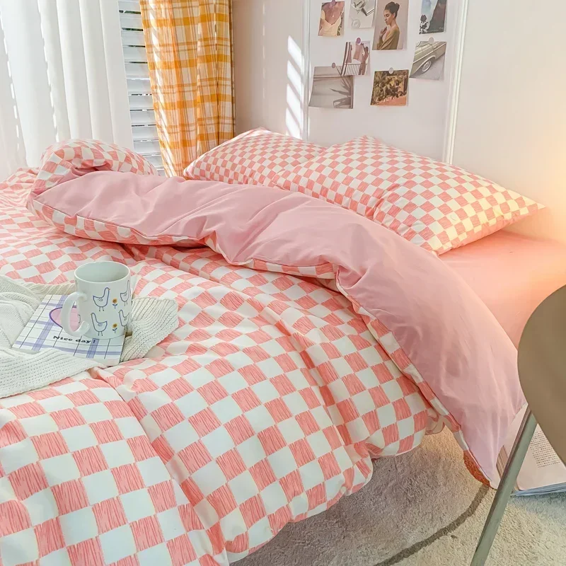 Пододеяльник в клетку для мужчин и женщин постельное белье шахматную