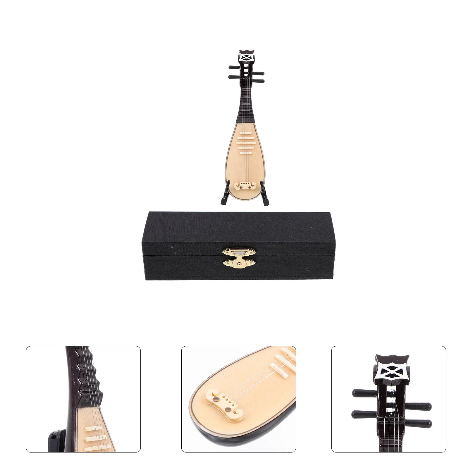 

1Set Miniature Pipa Ornament Home Pipa Musical Instrument Model Adornment