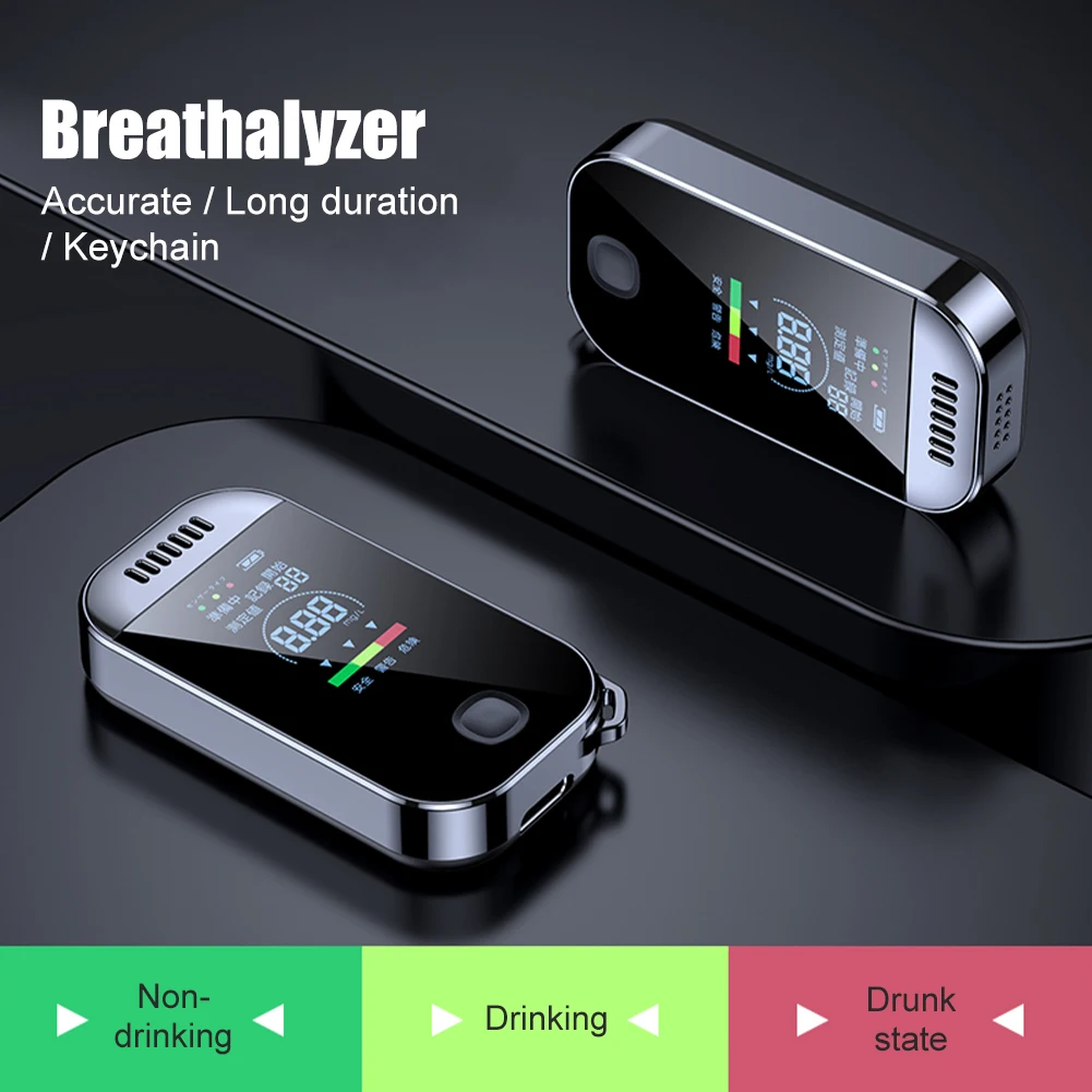 

Portable Digital Breath Alcohol Tester Professional Breathalyzer With LCD Display USB Rechargeable Electronic Alcohol Tester