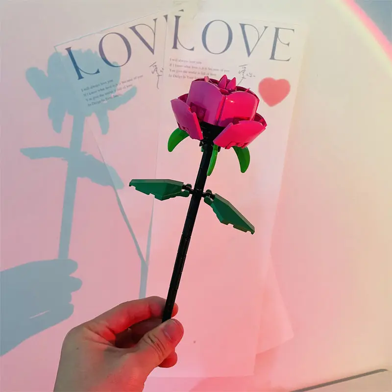 

6 шт., Детский конструктор «розовая роза»