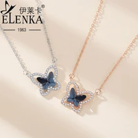 original niche design s925 sterl silver necklace butterfly pendant crystal simple versatile clavicle chain inlaid shiny zirconia