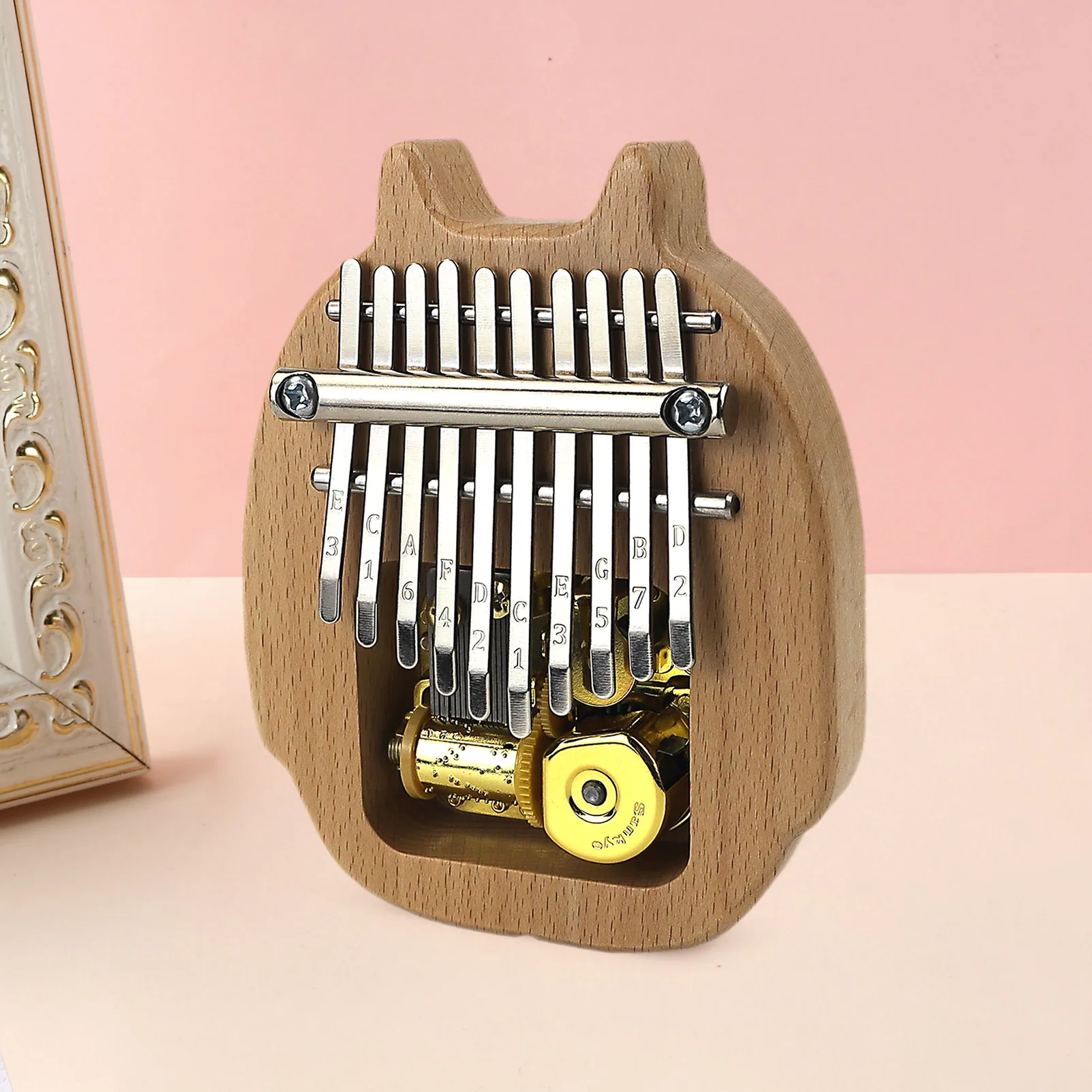 Rosiking Wooden thumb piano music box with accompanying musical instrument For Friends Children Girlfriends Christmas Valentines