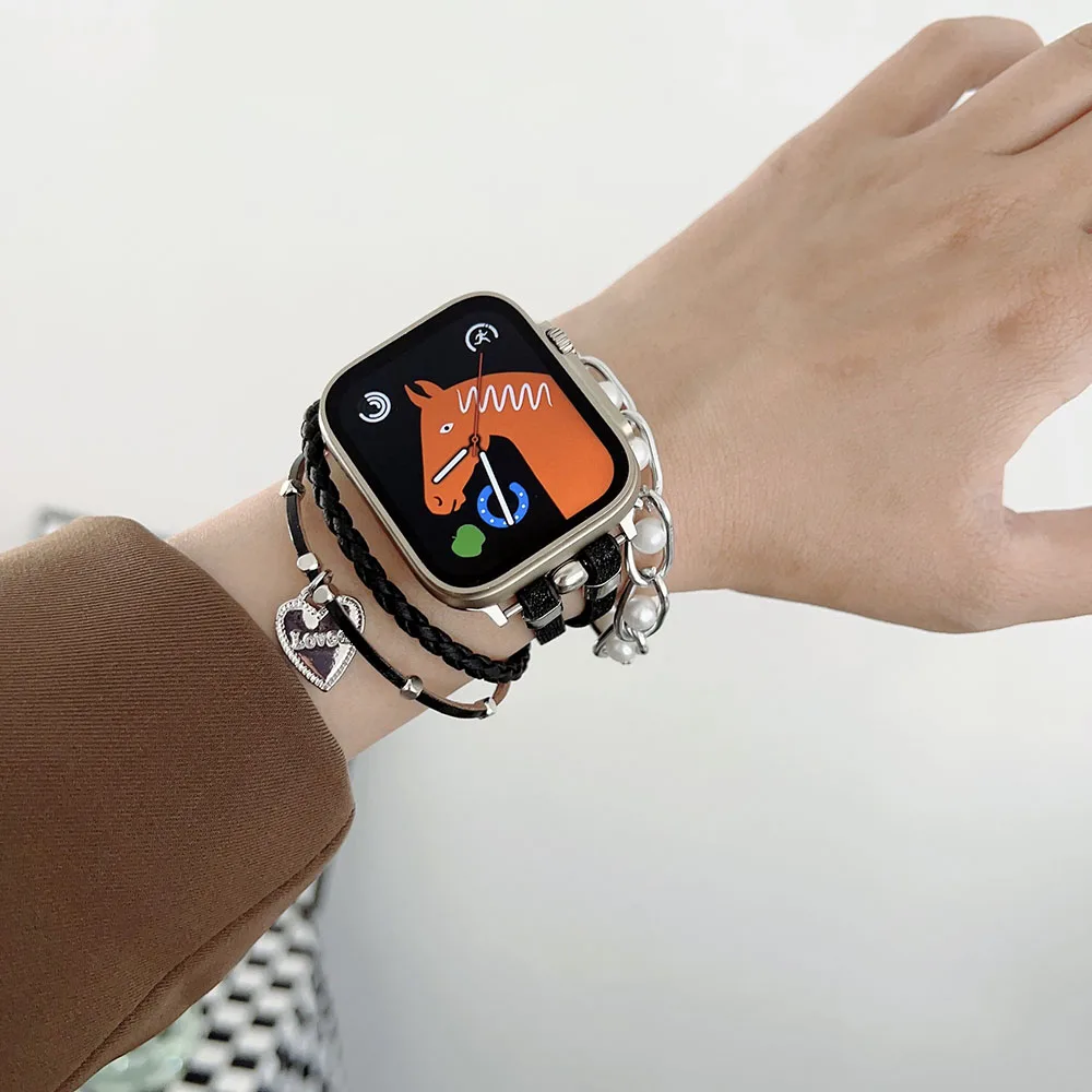 

Replaceable Strap for Apple Watch Band 49mm 45mm 44mm 42mm 41mm 38mm 40mm Wristband for Iwatch Series 8 7 6 5 SE 4 3 Women Gift