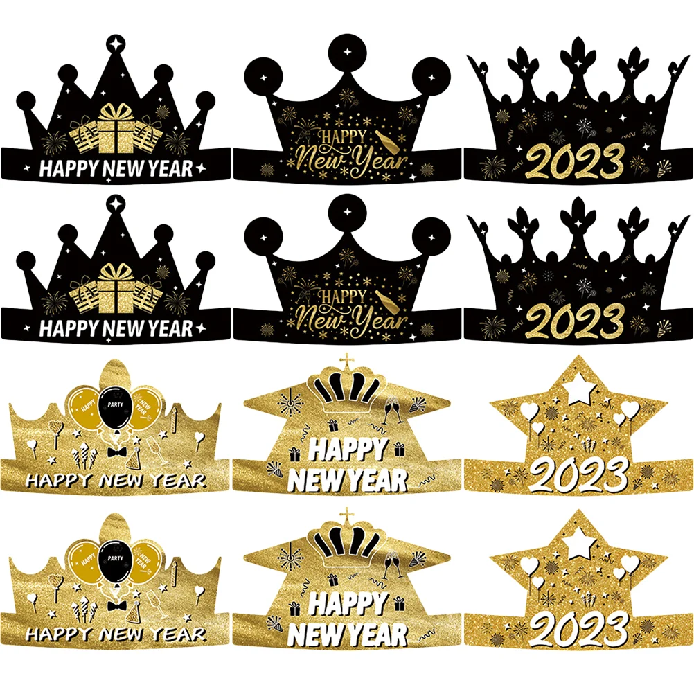 

12pcs Photo Booth Props Celebration Gifts Festival New Year Party Caps New Year Eve Hats New Years Eve Party Supplies 2023