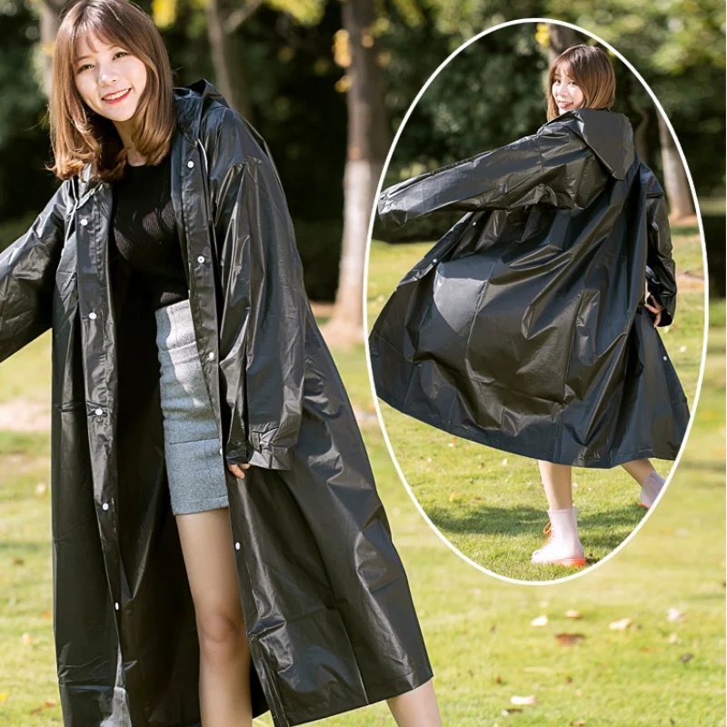 Защитный плащ для пеших прогулок пончо на пуговицах модный толстый дождевик