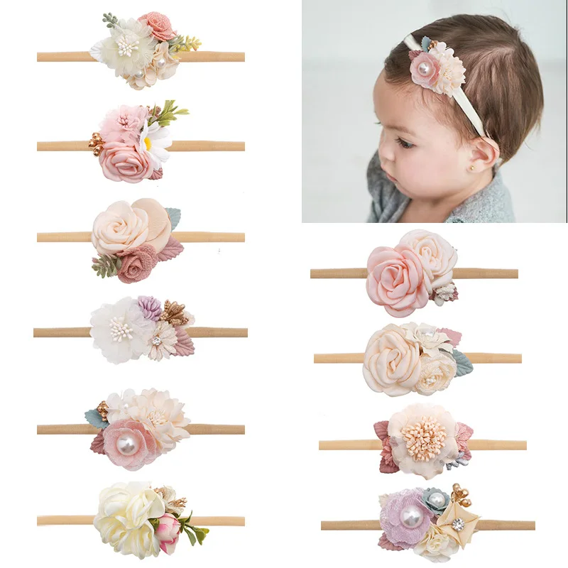 

Baby Girls Headband Elastic Hair Band Newborn Head Simulation Flower Toddler Headband Head-wear Kids Accessories