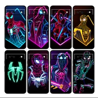 marvel avengers spiderman shockproof cover for google pixel 7 6 pro 6a 5 5a 4 4a xl 5g black phone case shell soft cover coque