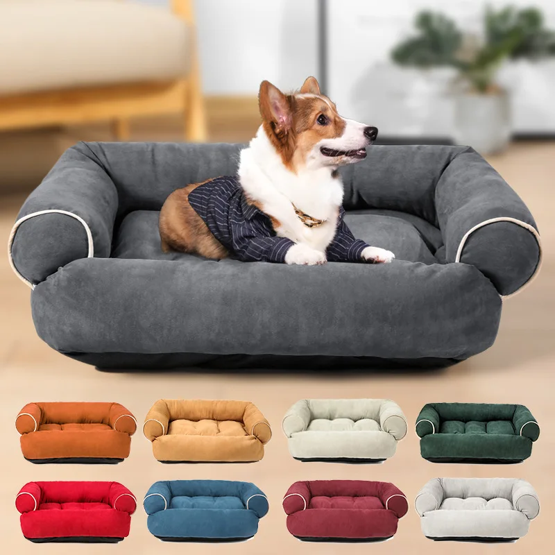 

70CM Luxury Dog Beds for Medium Dogs Soft Cotton Large Dog Sofa Bed Mat Pet Nest Non-slip Cushion Cat Mat Fluffy Pet Kennel