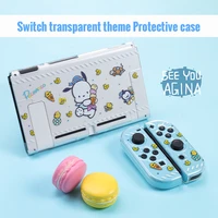 nintend switch cartoon shell switch game console split clear hard cover switch controller soft handle cover for nintend switch