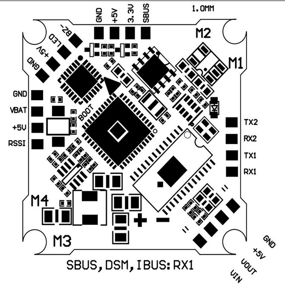 Контроллер полета SH50A F4 Встроенный OSD 2-3S 5A 4 в 1 бесщеточный ESC для FPV гоночного