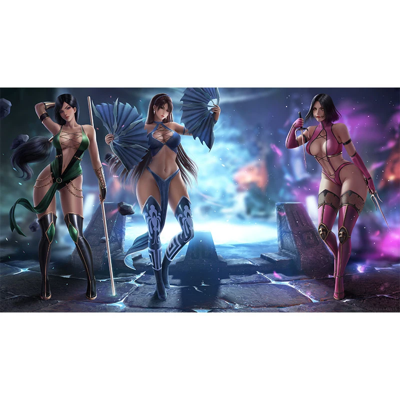 

Print Game Purple Blue Assassin Nude Sexy Girl Art Canvas Poster Custom 16x24 24x36 Inch Living Room Bedroom Home Wall Picture