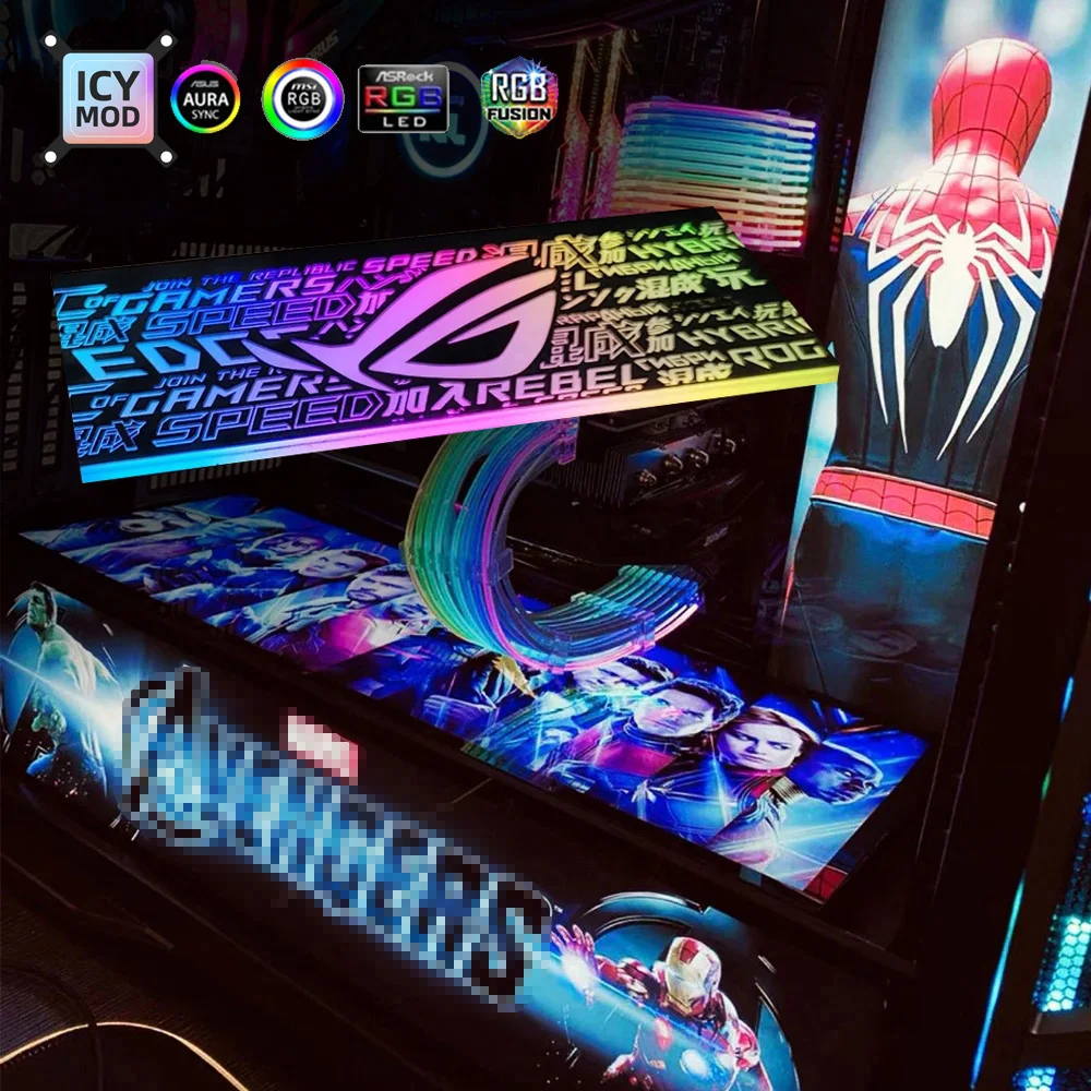 Painel de Iluminação para pc Colorido Rgb Aura Sync Resfriamento a Água com Placa Lateral Symphony Ventiladores e resfriadores