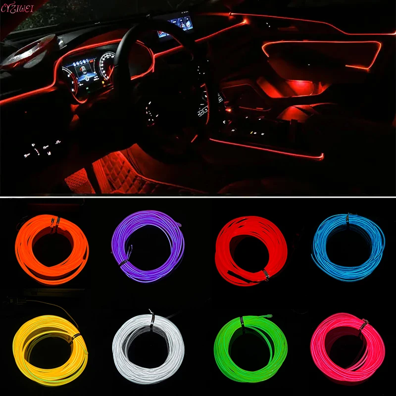 

Lamps Strips Atmosphere Lamp Cold Light Decorative Garland Wire Rope Tube Line LED Strip Decor flexible Neon Light for party