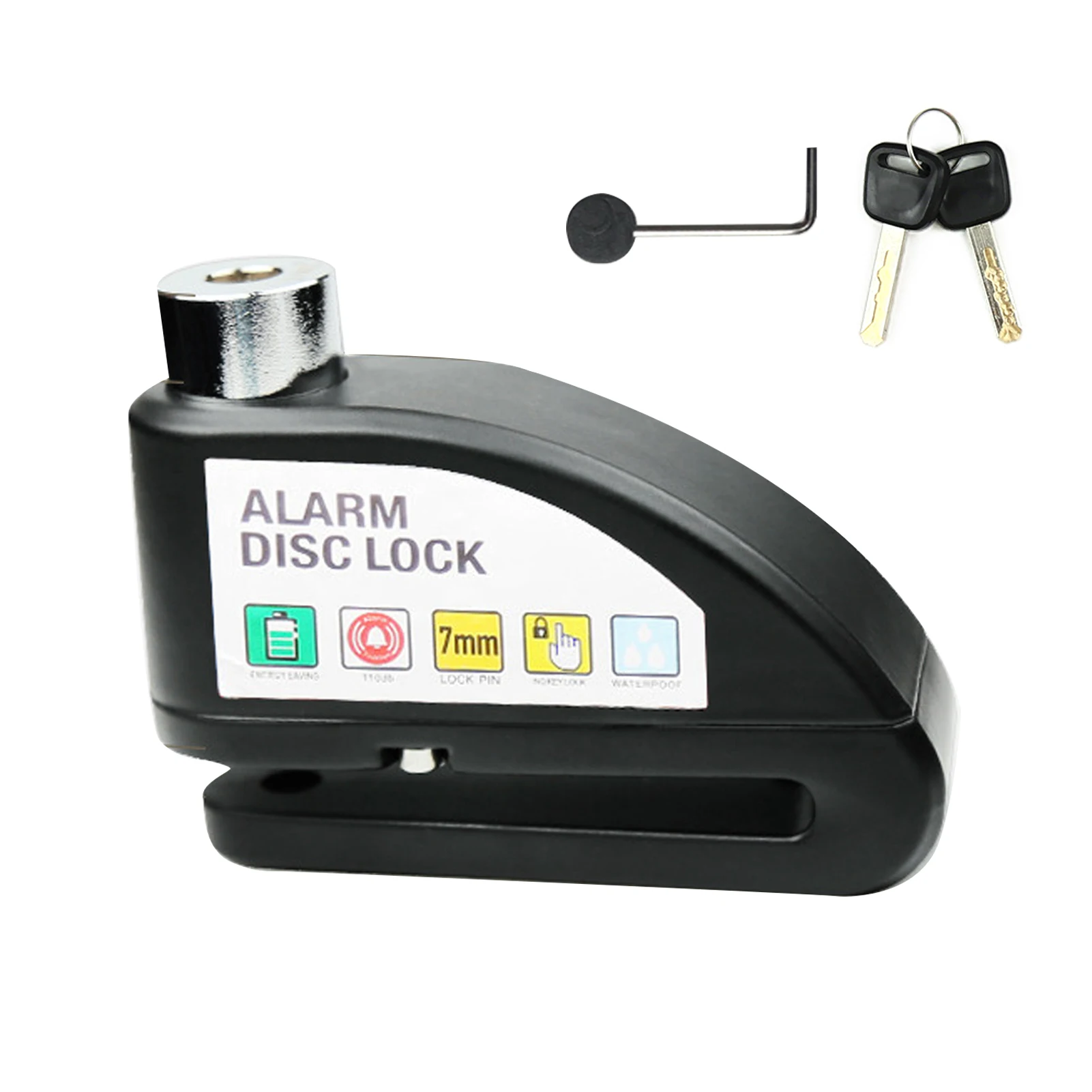 

Portable Anti Theft Reminder With Keys Outdoor Security Disc Brake Alarm Lock Hexagon Wrench Battery Powered Motorcycle Scooter