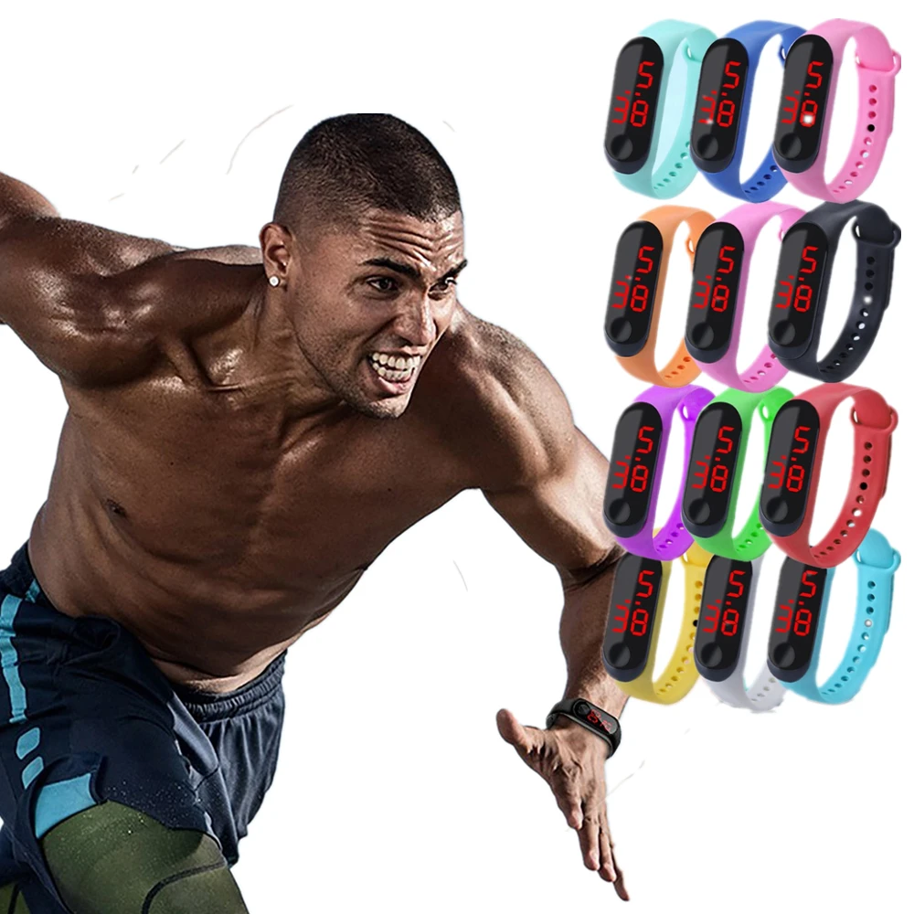 

Смарт-часы на резиновом ремешке для мужчин и женщин, электронные спортивные цифровые водонепроницаемые автоматические