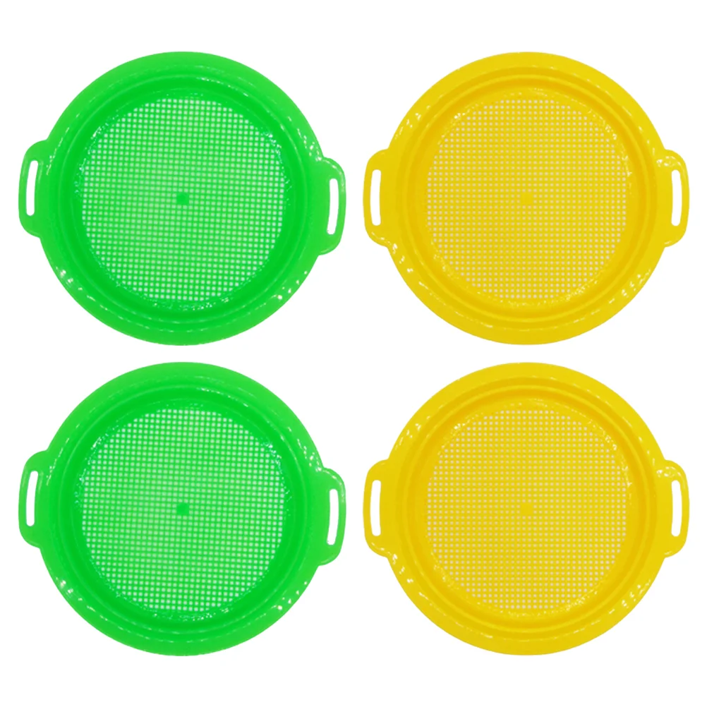 

4pcs Beach Sand Sifter Sieves Toys Beach Gear Gardening Digging Sand Sifter Sieves Sand Tool for Kids Summer Outdoor ( )