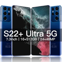 New S22+ Ultra Smartphone Global Version Mobile Phones 7.3 Inch 16GB+512GB 6800mAh 48MP 5G Network Unlocked Smartphone Celulares
