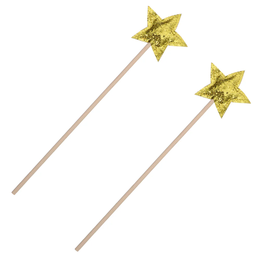 

2pcs Sticks Star Magical Wand Cosplay Favors Stick Glitter Wands Girl Fairy Wands for Festival Role Play Party