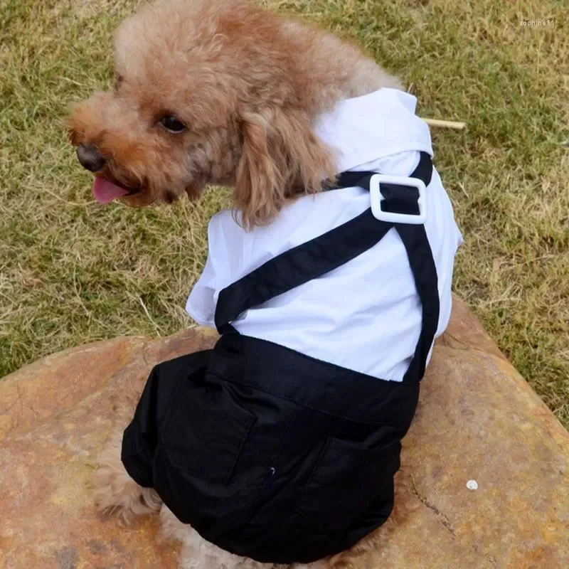 Фото Dog Apparel Gentleman Clothes Wedding Suit Shirt For Small Dogs Bowtie Tuxedo Pet Outfit Halloween Christmas Costume Puppy Cats №4