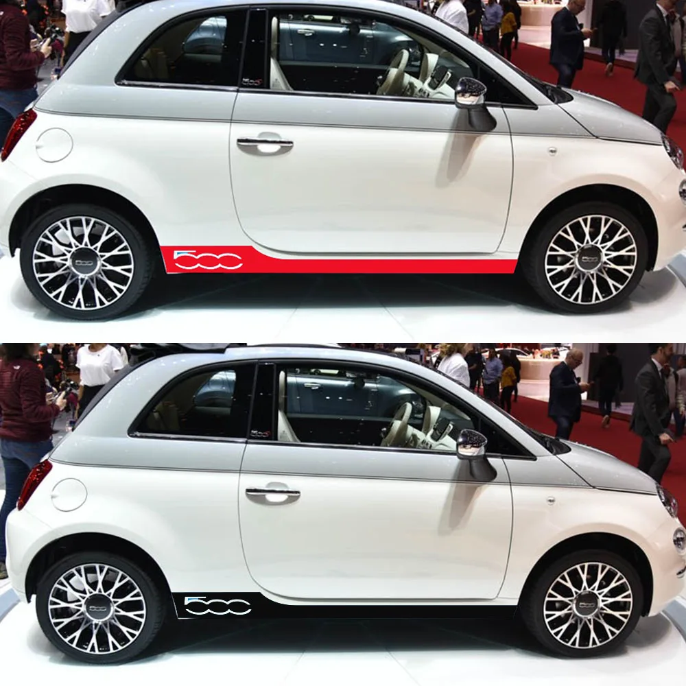 2 шт. автомобильные наклейки для Fiat 500 аксессуары тюнинга Abarth гоночный Стайлинг