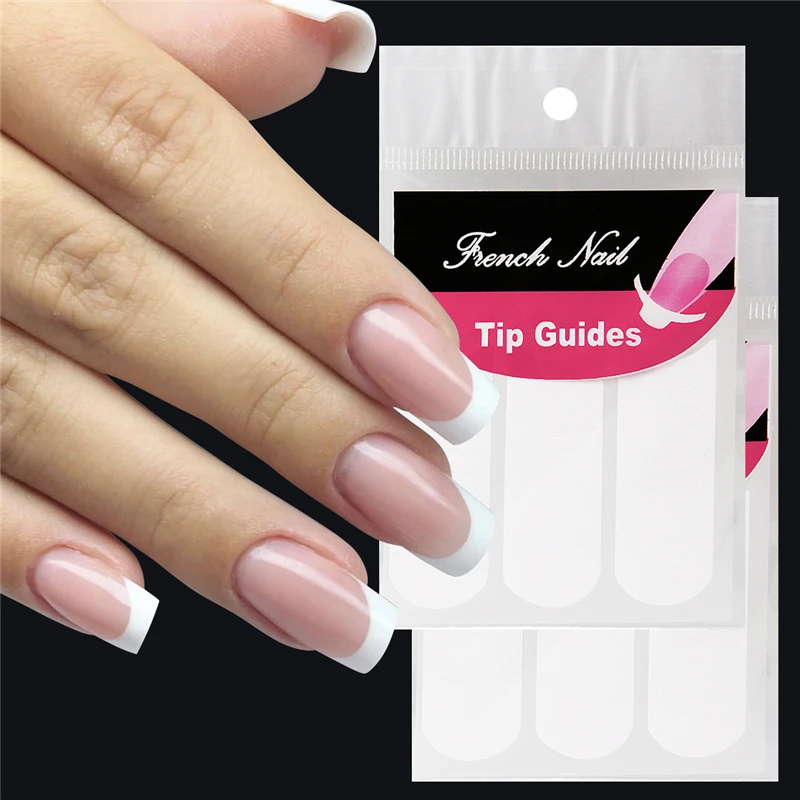 

White French Style Smile Nail Stickers Manicure Strip Nail Art Form Finger Tip Guides Water Transfer Sticker DIY Line Tips Decal