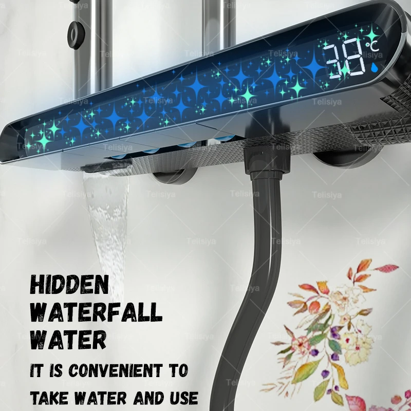 Серый душевой набор с цифровым дисплеем усилитель для ванной комнаты насадка