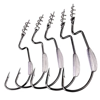 1pcs wide gap worm fishing hooks with lead block 1 5g 5 5g jig crank bass hook metal crank barbed hook for soft fishing lure