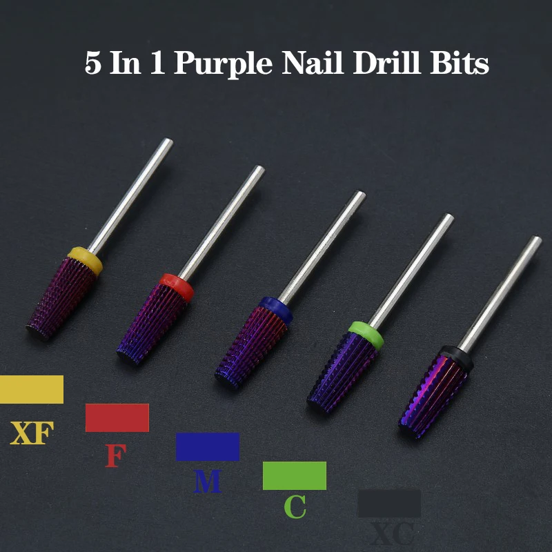 Сверла 5 в 1 из вольфрамовой стали для гель-лака для ногтей