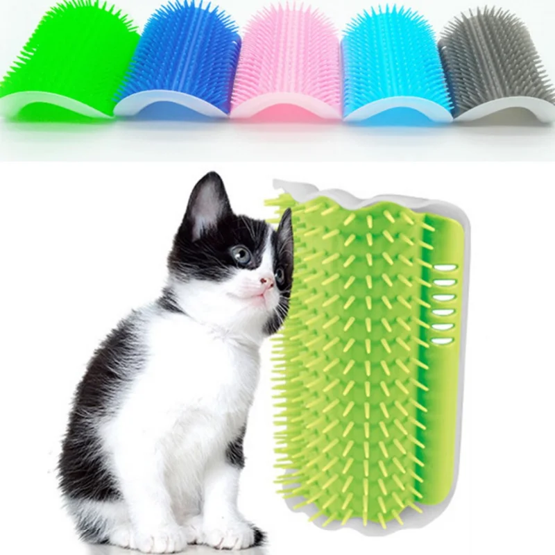 

Corner Cat Brush Pet Comb Play Toy Plastic Scratch Bristles Arch Massager Self Grooming Scratcher Cats Toys